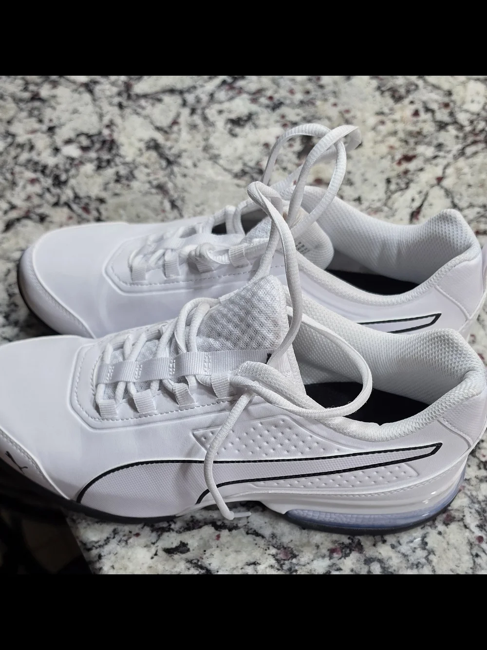 Puma Men's White Sneakers with Black Accent